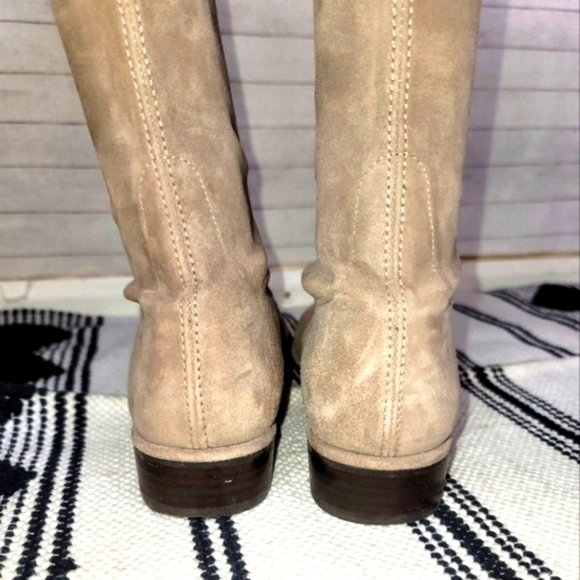 Stuart Weitzman Jocey Taupe Over The Knee Suede Flat Boots, sz 8.5 - Picture 8 of 16